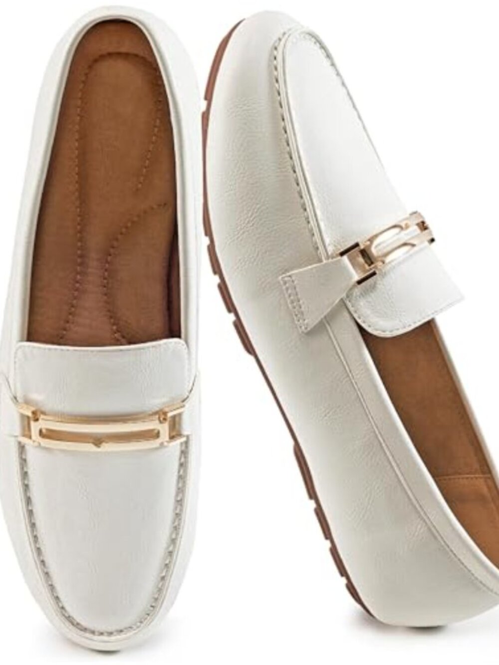 Faux Leather Penny Loafers Round Toe Slip-On Women's Shoes